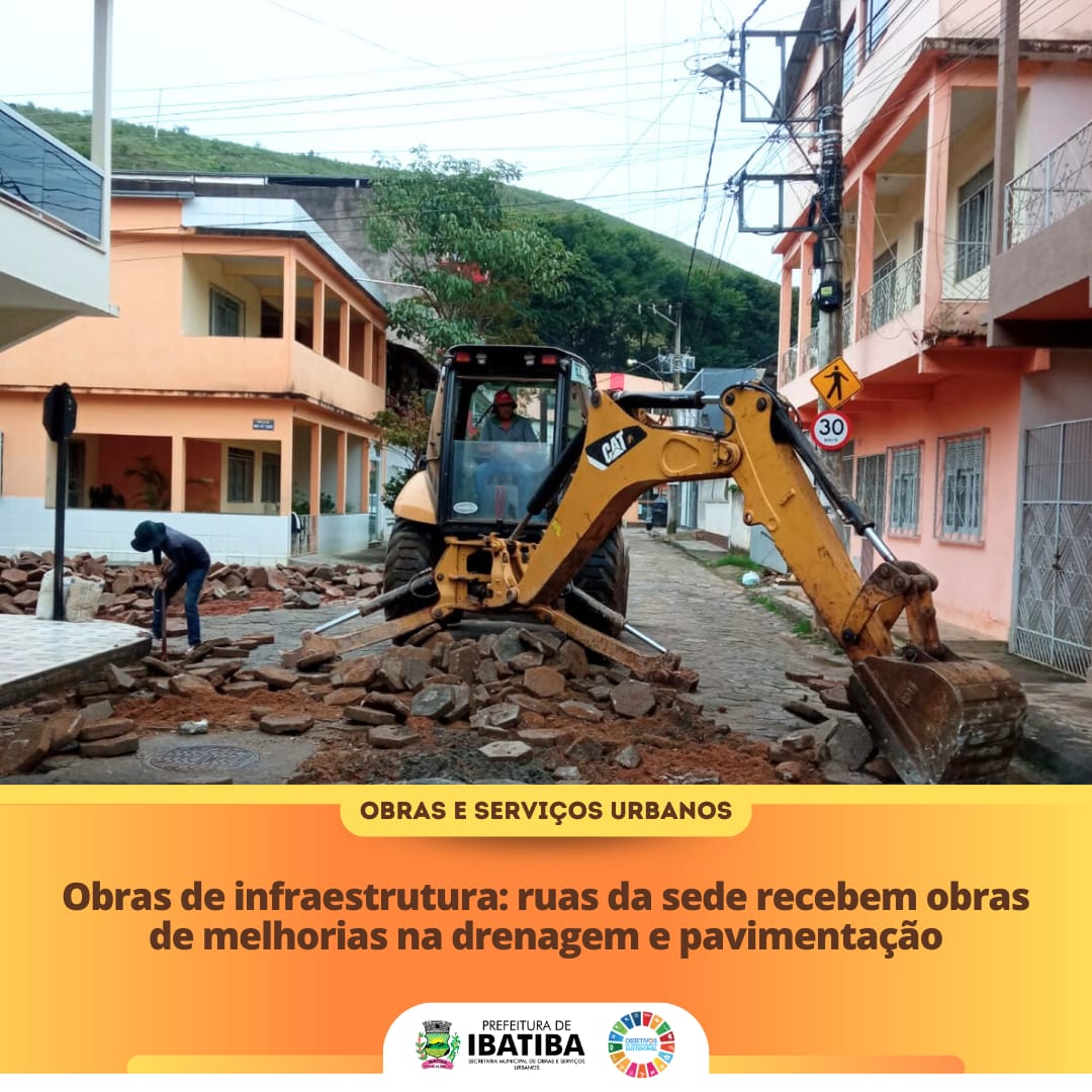 Obras de infraestrutura: ruas da sede recebem obras de melhorias na drenagem e pavimentação